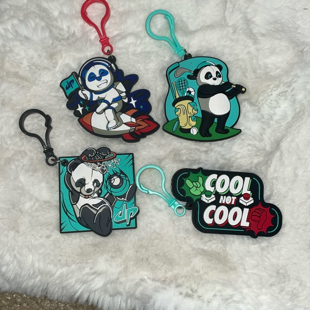 Dude perfect keychains.